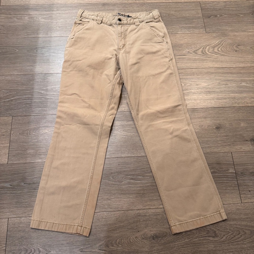 Carhartt Rugged Flex Relaxed Fit Canvas Work Pants Tan Khaki 32x30 Comfortable